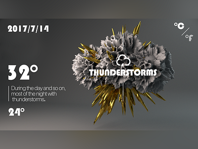 Weather forecast_thunderstorms c4d forecast ui weather web