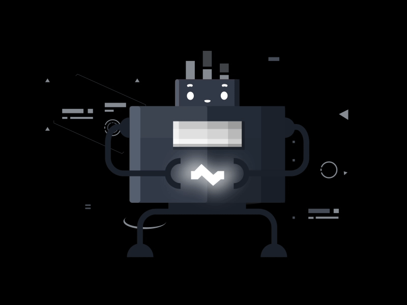 Inspiration charging station No.1 black energy flash gif illustration power robot station ui