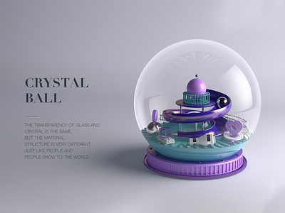 Crystal Ball ball c4d color crystal design glass green illustration internet material photoshop poster purple red ui