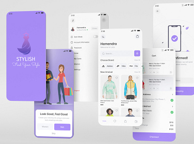Shopping App branding graphic design illustration mobil mobile app design professional ui ux design stylish shopping app