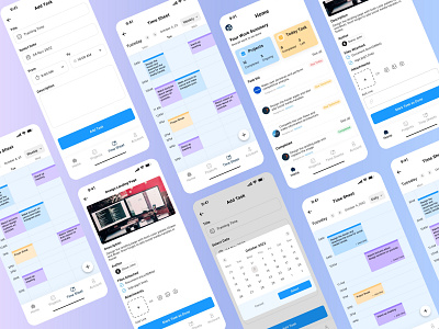 Task Managing App Concept datepicker graphic design latest shot mobile app mobile screens modern design shots task manager ui ui ux ux