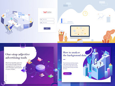 2018 2.5d design illustration landing page