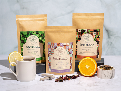 Teaness Packaging cbd packaging packaging design pattern photography sustainable tea