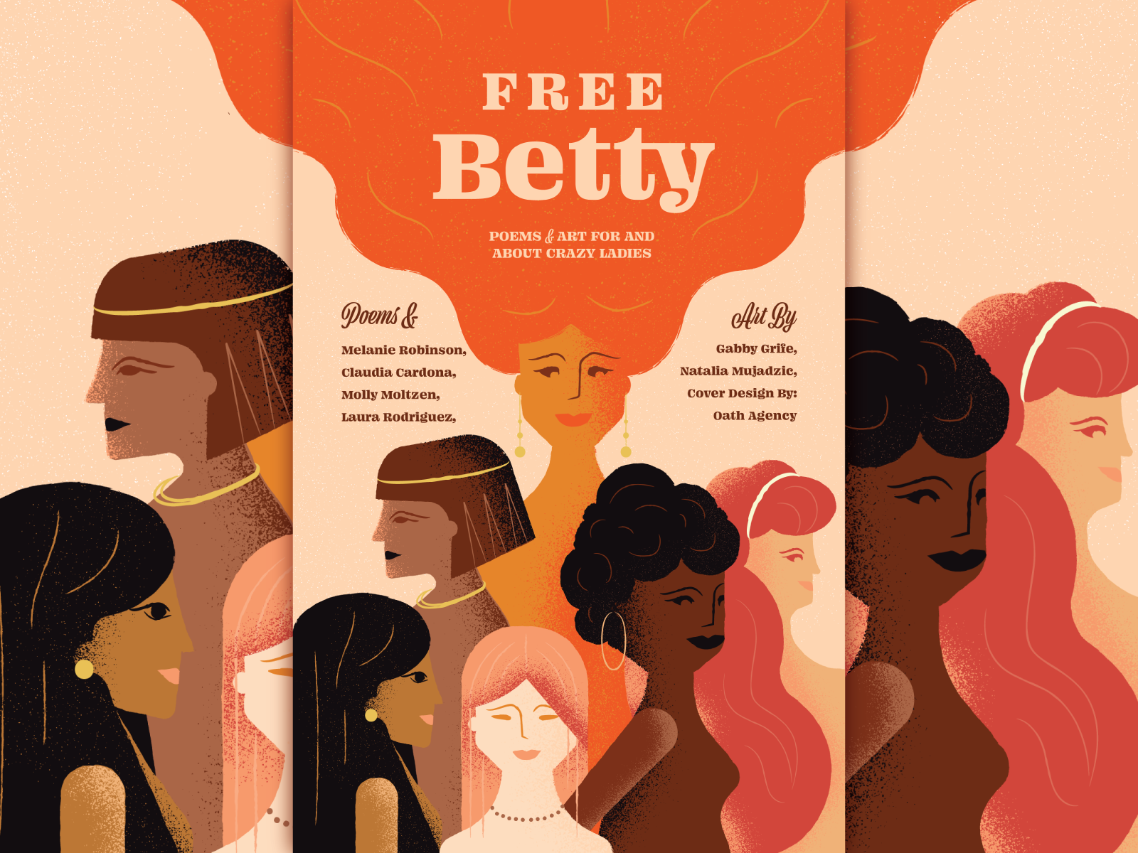 Free Betty Zine Cover illustration ladies poems women zine