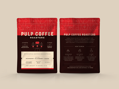 Pulp Coffee Concept 1 coffee coffee bag fruit icons mockup pouch single serve