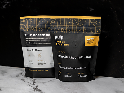 Pulp Coffee Roasters Bag Design