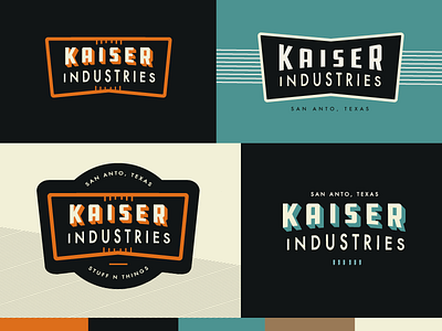 Kaiser Industries Logo badge branding german industrial industries logo masculine san antonio type vintage