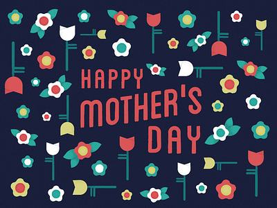 Happy Belated Mother's Day Dribbbs flower flowers icon illustration leaves mom mothers day pattern texture