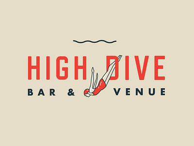 High Dive Branding Concept bar branding dive dive bar illustration logo nautical swimming vintage water woman