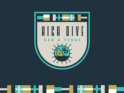 High Dive Branding Concept II badge bar sea flags beer boat wheel bottle flags logo nautical ocean sea