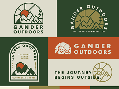 Gander Outdoors Logo badge icon logo mountain outdoor outdoors sun
