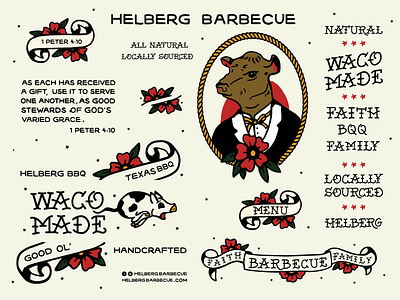 Helberg Bbq Food Truck american traditional bbq cow food truck sailor jerry tattoo texas trailer