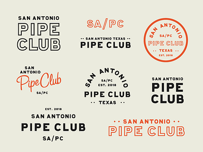 San Antonio Pipe Club Branding branding club lettering pipe san antonio typography