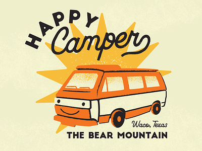 Happy Camper camper camping illustration kids van