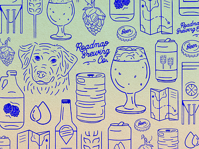 Roadmap Brewing Illustrations beer brewery brewing icons illustration map process