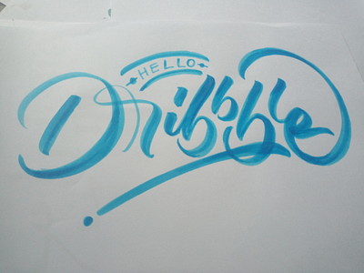 Hello dribble lettering calligraphy lettering type