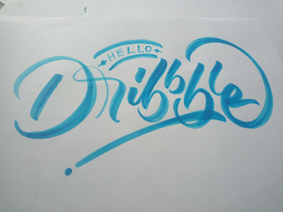 Hello dribble lettering