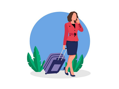 Cabin Crew Vector Flat Illustration