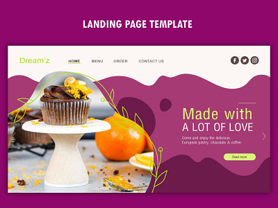 Flat Design Food Landing Page Vector