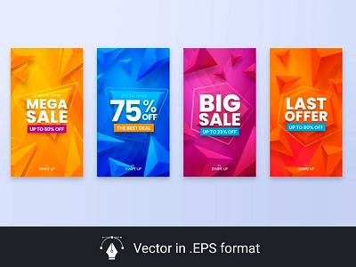 Realistic Instagram sale stories collection Vector buy clearance collection discount instagram offer pack realistic sale set shopping social media