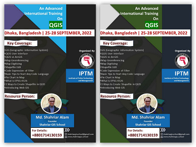 Brochure for QGIS Training Event brochure vector