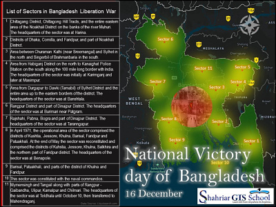 Victory Day of Bangladesh graphic design map