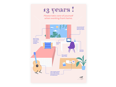 Happy 13 years! illustration quarantine selfcare workfromhome younginnovations
