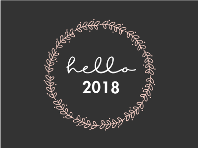 Hello 2018 newyear wreath