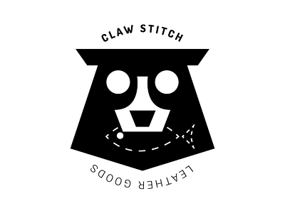 Bear Claw Stitch Leather Goods Logo design 2022 animal bear black branding design fish illustration leather leatherworking logo minimal photoshop vector white