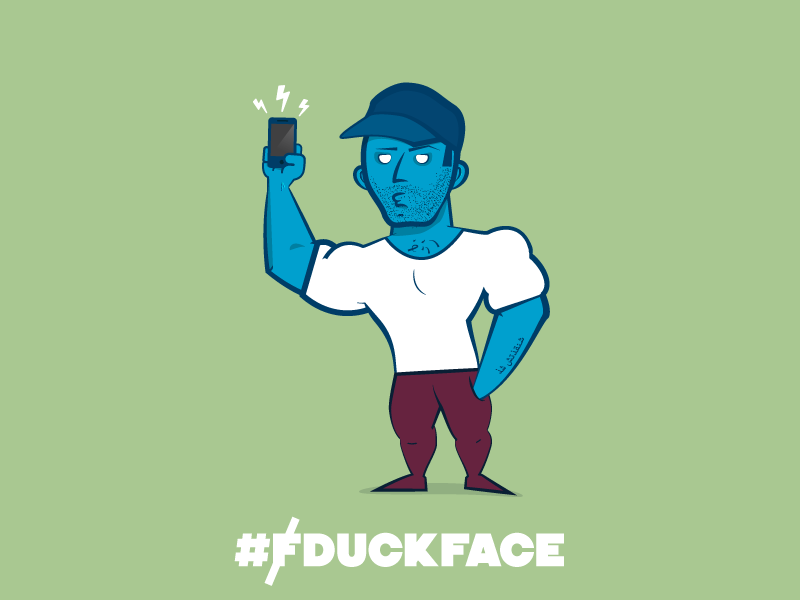 Duckface duckface selfie illustration cartoon autocorrect