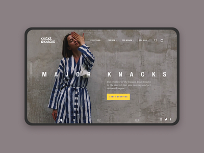 Knick n' Knacks Homepage 2019 design trend blog clean commerce creative landing page design landing page design minimal design online shop shopping store trendy typography ui uiux ux web design