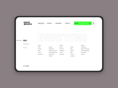 Knick n' Knacks Menu 2019 design trend blog clean commerce creative landing page design ecommerce landing page design minimal design online store shopping trendy typography ui uiux ux web design