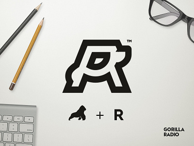 Gorilla Radio 2018 2019 app branding cool design flat icon illustration interaction logo vector