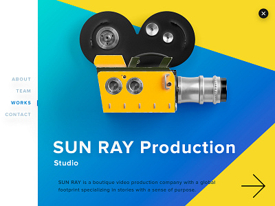 Sun Ray Production Studio concept concept creative inspiration production studio sunray ui userexperience userinterface ux web webdesign