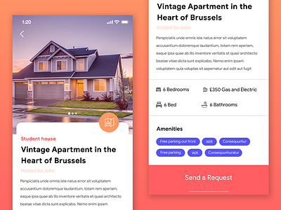 Home Details Page app design flat typography ui ux