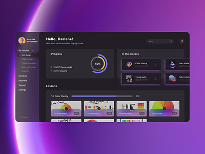 Dashboard for web design students by Ksenia on Dribbble