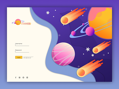 Cosmos login page login page ui ux