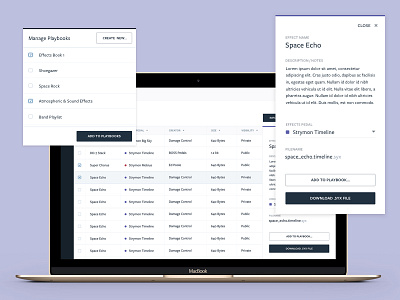 Tonality MIDI app dashboard ui ux web