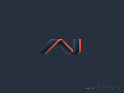 layerstyles 3d blue brand branding color colour icon logo orange ribbon stripes twist