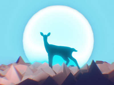 Deer 3d graphic design