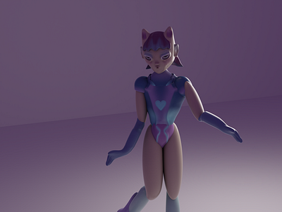 Purple Doll 3d design graphic design