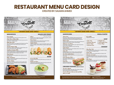 Food Menu Card Design card design cover design creative design food menu design graphic design menu menu design modern unique