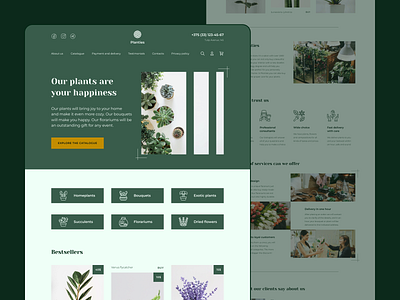 Plants salon site concept concept design ecommerce plants ui ui design uiux user interface ux web web design