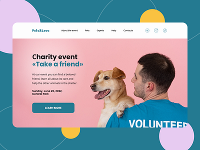 Take a friend — charity event site concept animals charity concept design design concept pets site concept ui uiux user experience user interface ux web web design website