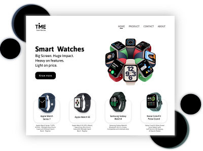 UI for smart watches website "TIME" app app design branding design graphic design illustration landing page logo product design ui ui design ui ux ui ux design ux ux design vector wireframe