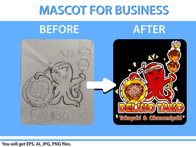 Takoyaki shop mascot/logo