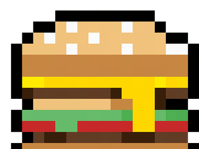 Burger 2d branding design illustration krita logo pixel sprite