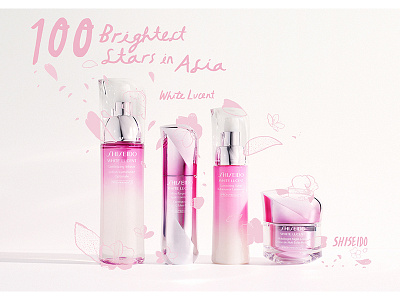 Shiseido 100 Brightest Stars in Asia artdirection design editorial pink shiseido