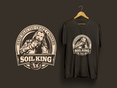 Soil King adobeillustator beard branding cannabis crown design hemp illustration king logo man soilkings vector