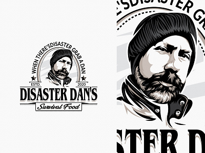 Disaster Dan's adobeillustator authentic portraiture beard branding design draw face food illustration logo man vector vintage winter hat